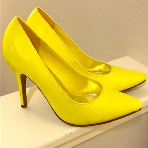 Neon yellow shoes